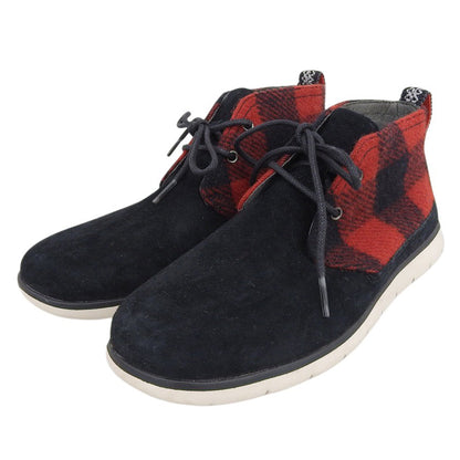 UGG アグ 美品 フリーモンプレイド チェック柄 チャッカタイプスニーカー シューズ メンズ レッド×ブラック 25cm 1019680 シューズ