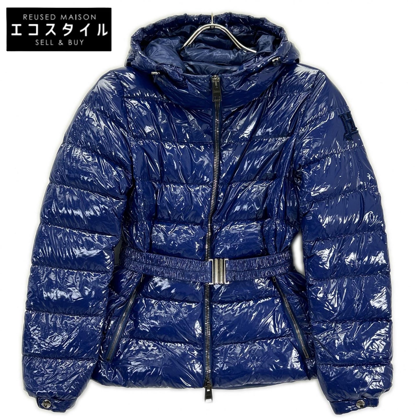 HERNO ヘルノ PI1350D ブルー GLOSS BELTED BOMBER/パテッド ダウンジャケット ジャケット