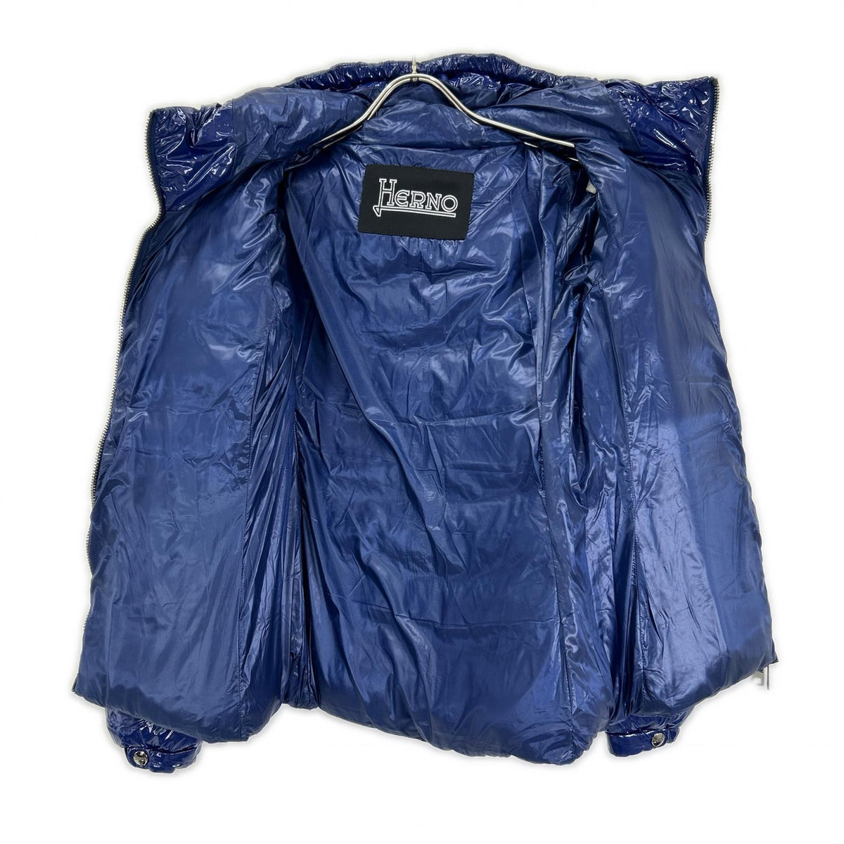 HERNO ヘルノ PI1350D ブルー GLOSS BELTED BOMBER/パテッド ダウンジャケット ジャケット