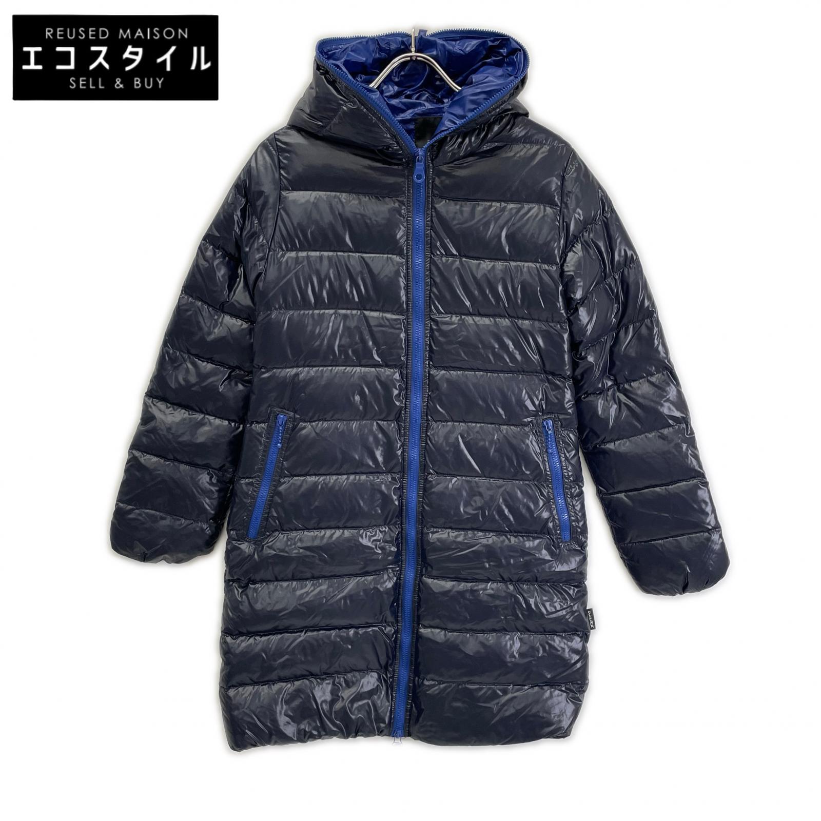DUVETICA デュベティカ ブラック×ブルー ACE ロングダウンコート ジャケット
