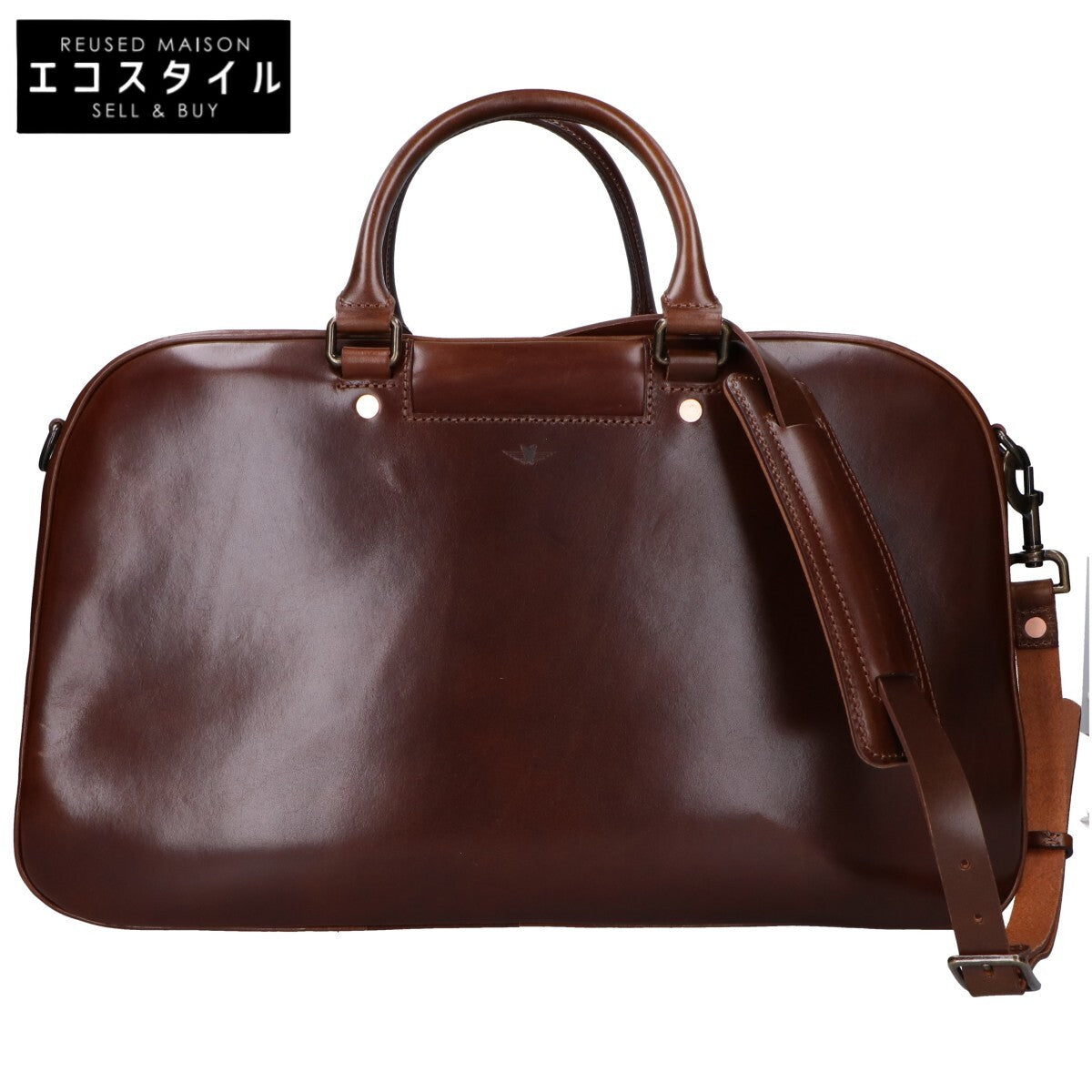 Satchel&Page サッチェルアンドページ 美品 Weekender/ウィークエンダー 植物タンニン鞣しグレインカーフ エンボスロゴ 2WAYトラベルバッグ ボストンバッグ