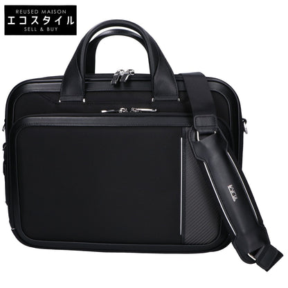 TUMI トゥミ 美品 Arriveコレクション 156624 サドラー ポリエステルxカーボンファイバー メタルロゴ ラージ・ブリーフバッグ ビジネスバッグ ブリーフケース