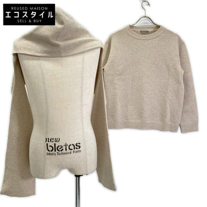 theory luxe セオリーリュクス 25AW 03-5401790 ベージュ ウールカシミヤフーディーストール付きセーター トップス