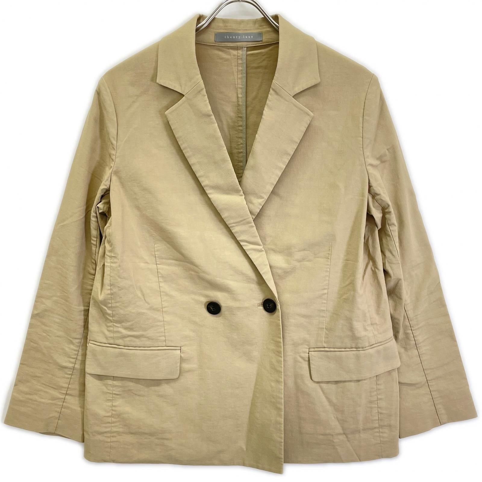theory luxe セオリーリュクス 25SS ベージュ リネンブレンドシングルブレストジャケット ジャケット