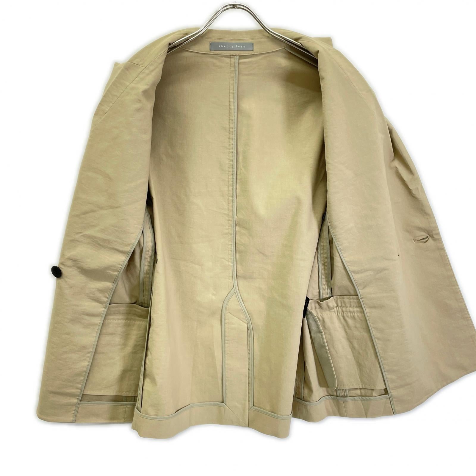 theory luxe セオリーリュクス 25SS ベージュ リネンブレンドシングルブレストジャケット ジャケット