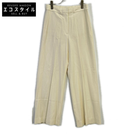 theory luxe セオリーリュクス 24AW ホワイト SUAVE SAXONY DEBBY ワイドパンツ ボトムス