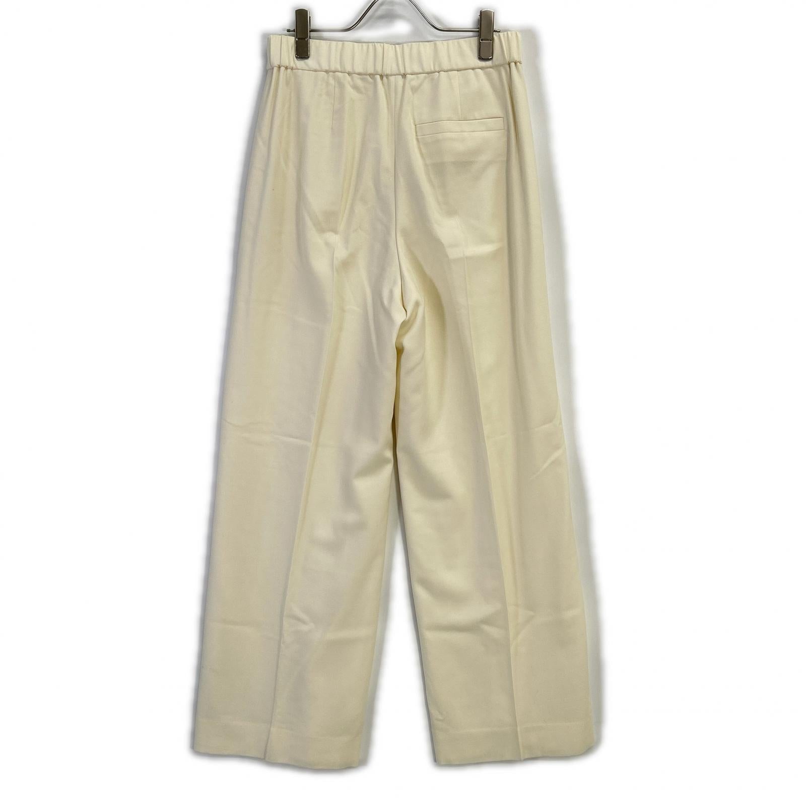 theory luxe セオリーリュクス 24AW ホワイト SUAVE SAXONY DEBBY ワイドパンツ ボトムス