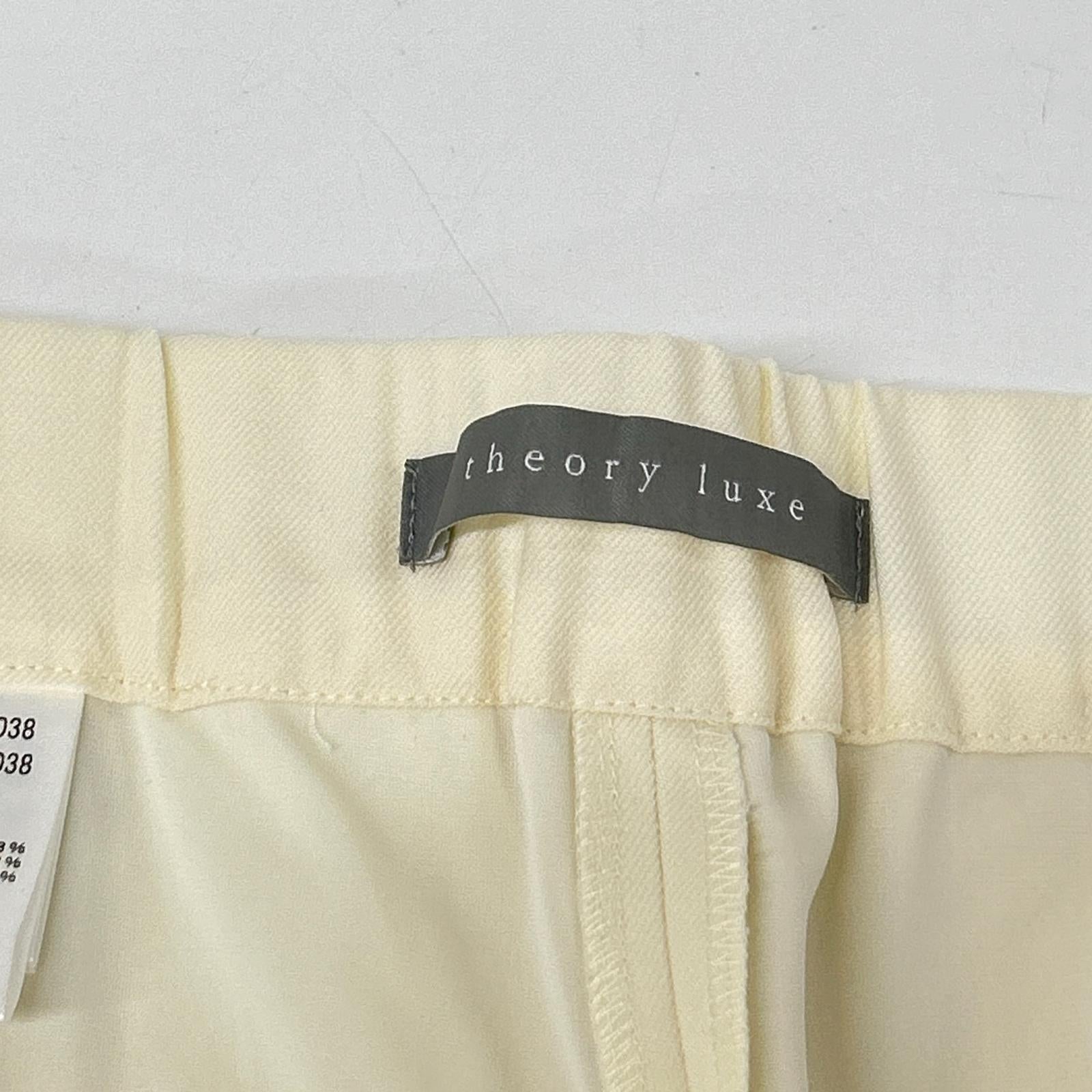 theory luxe セオリーリュクス 24AW ホワイト SUAVE SAXONY DEBBY ワイドパンツ ボトムス