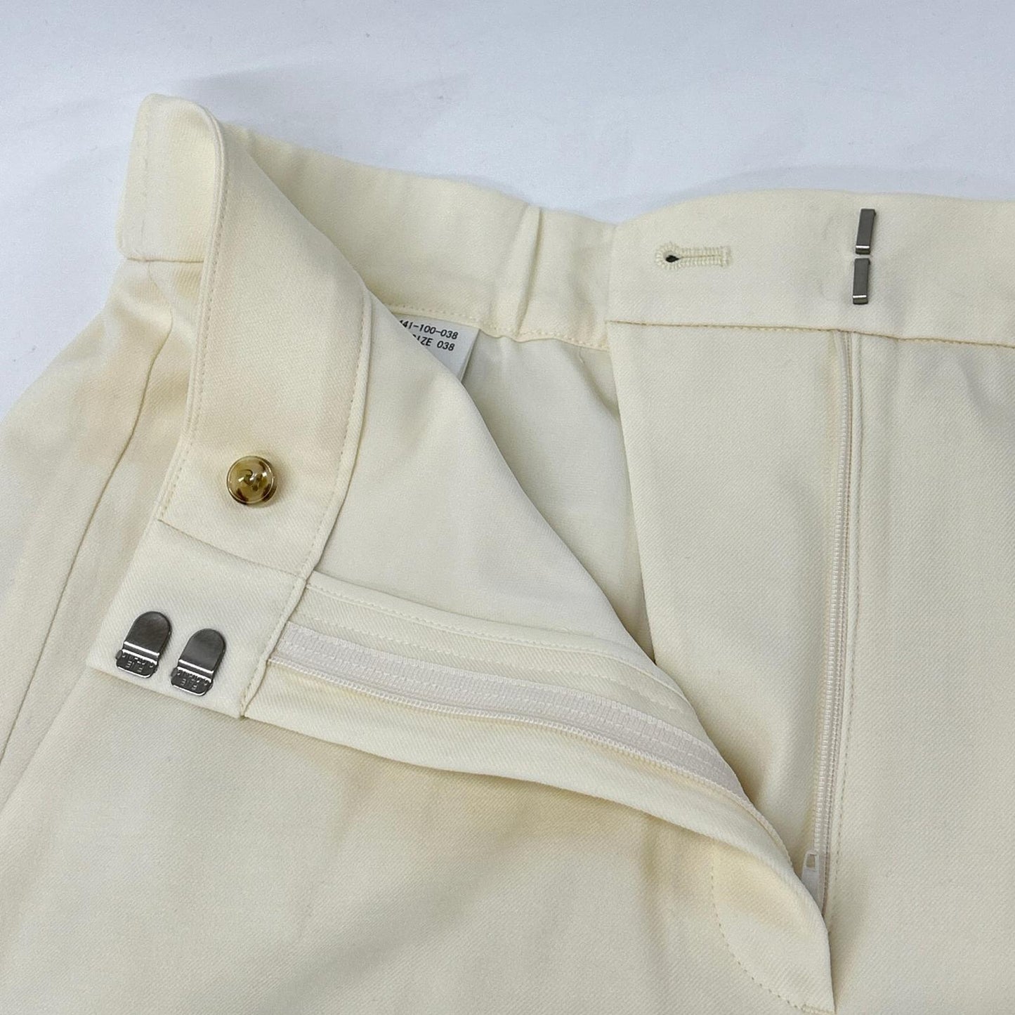 theory luxe セオリーリュクス 24AW ホワイト SUAVE SAXONY DEBBY ワイドパンツ ボトムス