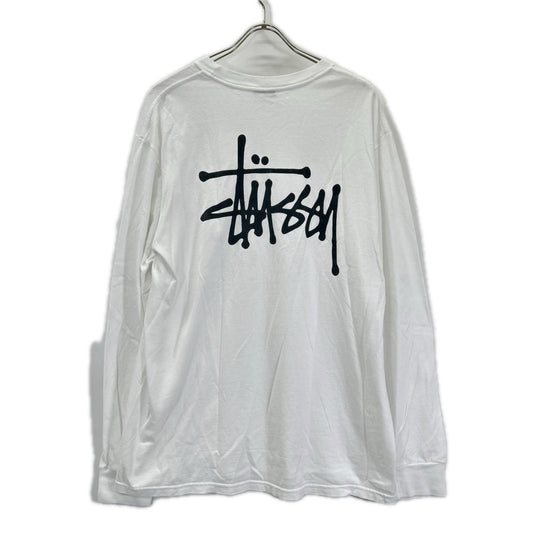 stussy ステューシー ホワイト コットン 長袖 ロゴTシャツ トップス