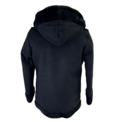 1piu1uguale3 ウノピゥウノウグァーレトレ 【23年製】MRC146-LAB049 MOUTON WRAPHOODED COAT ムートン ラップフーデッドコート コート