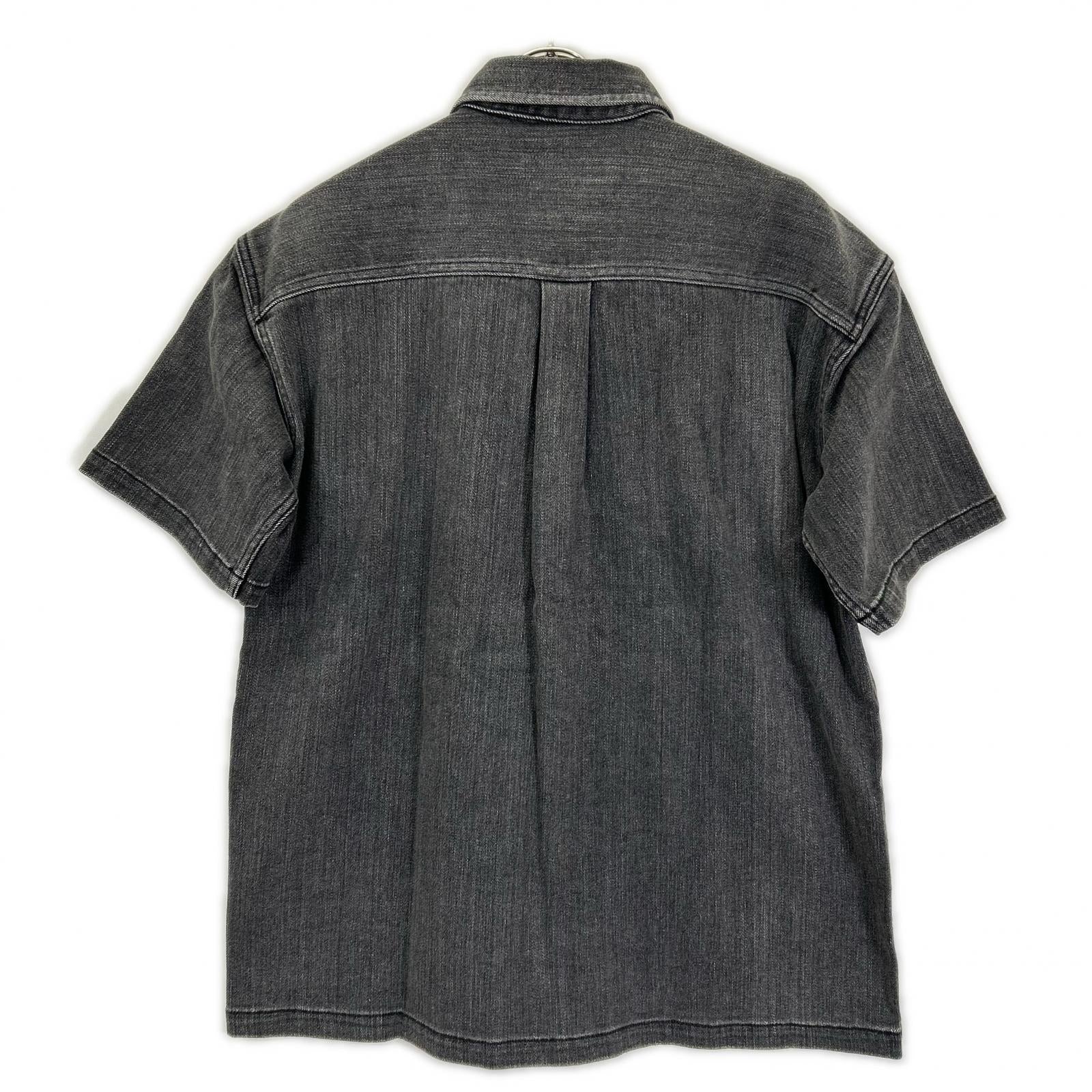 1piu1uguale3 ウノピゥウノウグァーレトレ MRS178-CTR025 ブラック S/S DENIM BIG SHIRTS デニムビック半袖シャツ トップス