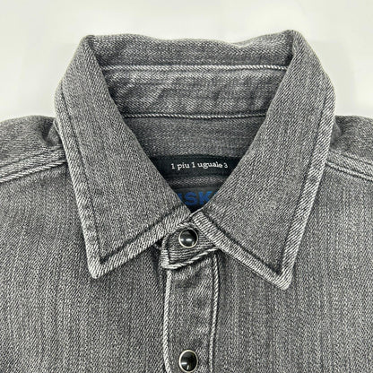 1piu1uguale3 ウノピゥウノウグァーレトレ MRS178-CTR025 ブラック S/S DENIM BIG SHIRTS デニムビック半袖シャツ トップス