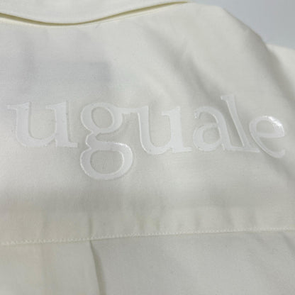 1piu1uguale3 MRS170-TCL005 White back rubber logo oversized short-sleeve shirt top