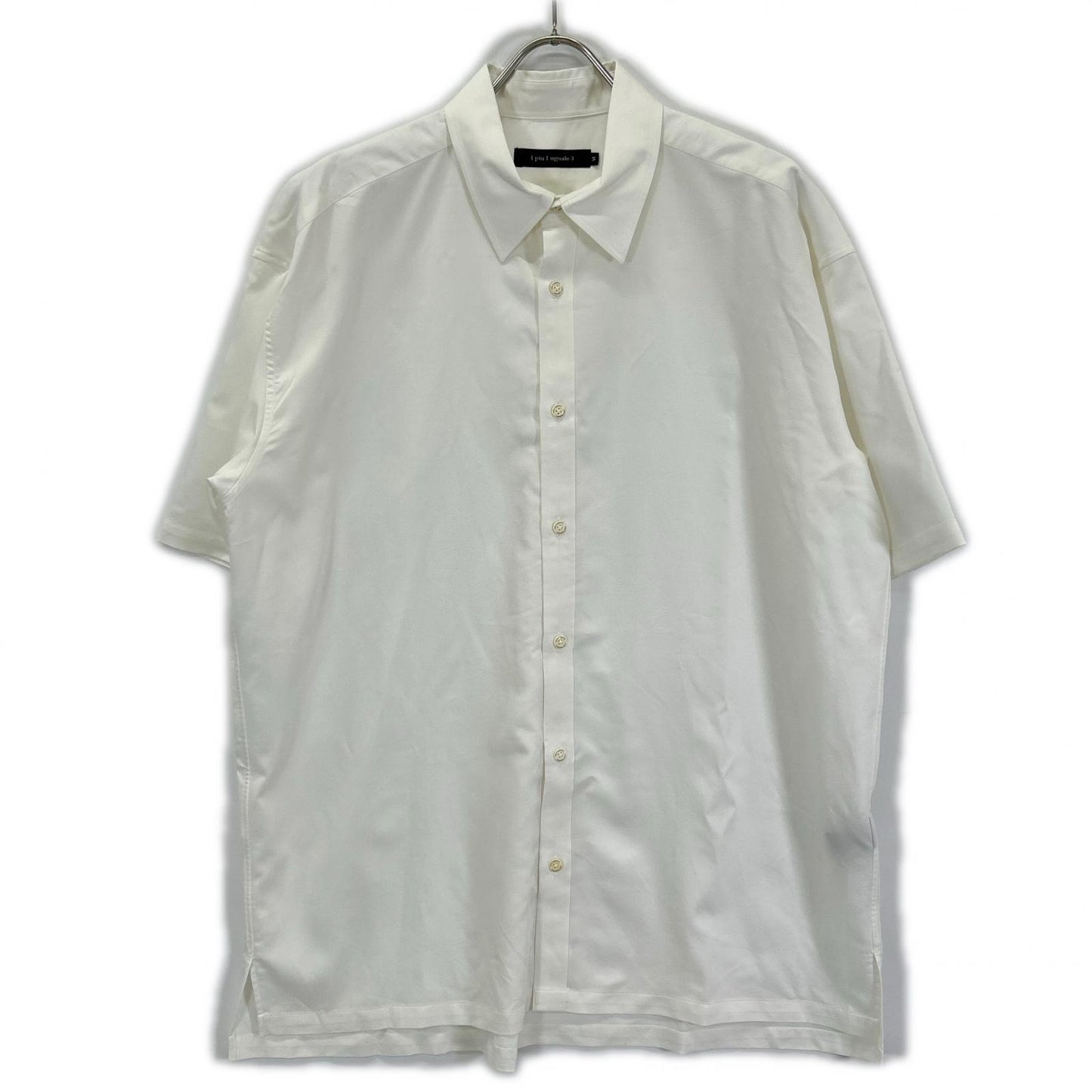 1piu1uguale3 MRS170-TCL005 White back rubber logo oversized short-sleeve shirt top