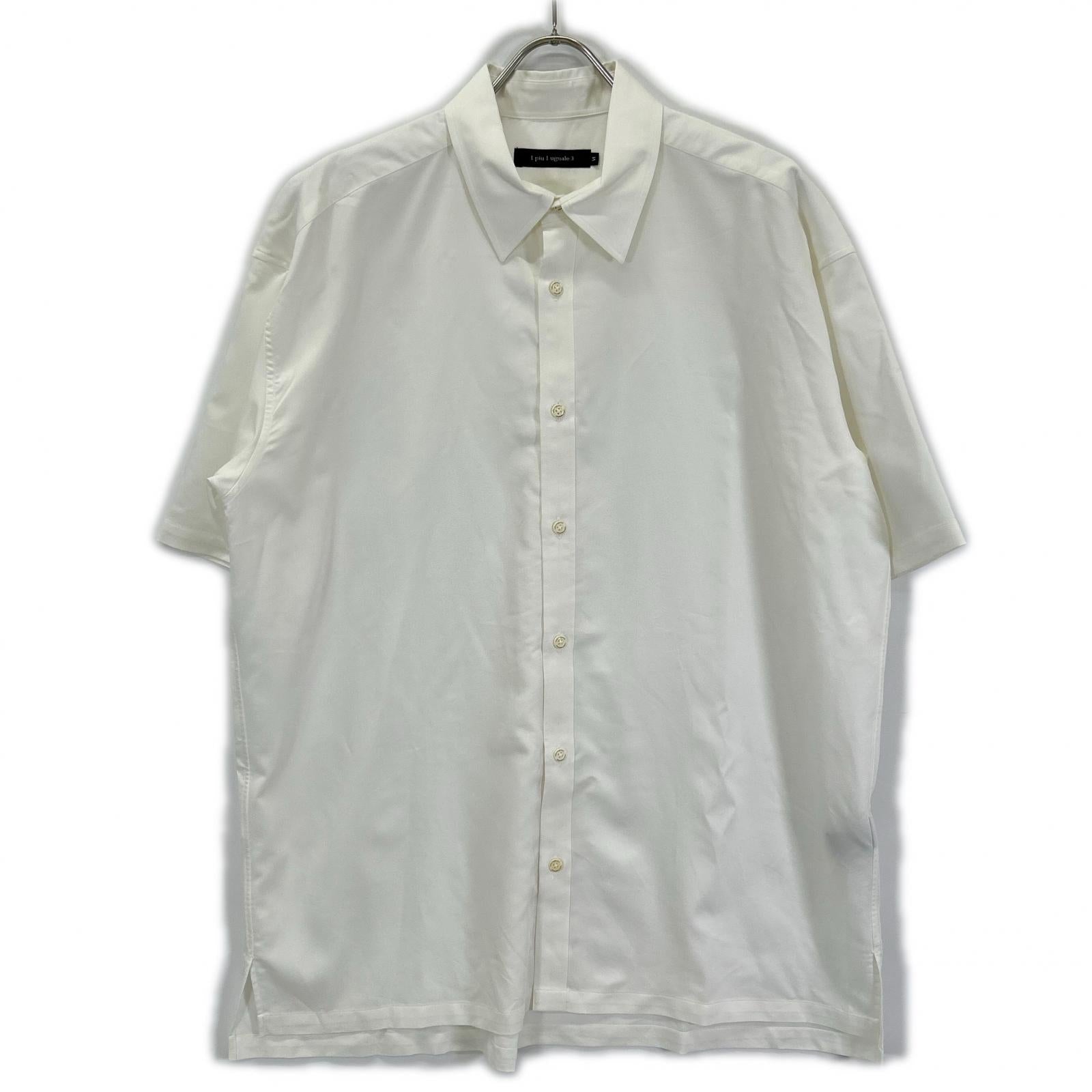 1piu1uguale3 MRS170-TCL005 White back rubber logo oversized short-sleeve shirt top