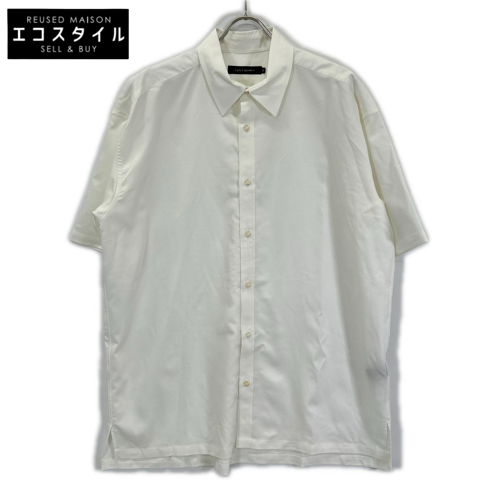 1piu1uguale3 MRS170-TCL005 White back rubber logo oversized short-sleeve shirt top