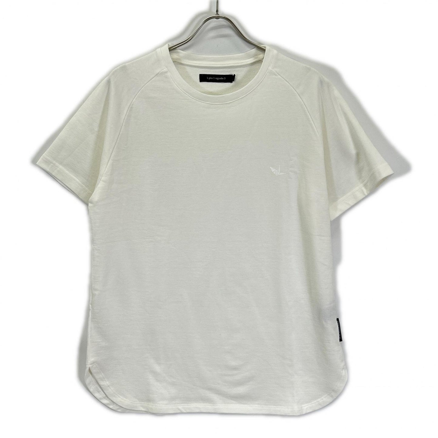 1piu1uguale3 MRT361-CTN062 White ROUND BIG TEE oversized T-shirt with side slits top