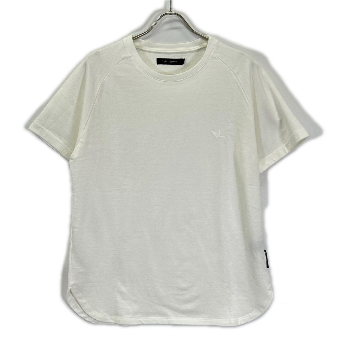 1piu1uguale3 MRT361-CTN062 White ROUND BIG TEE oversized T-shirt with side slits top