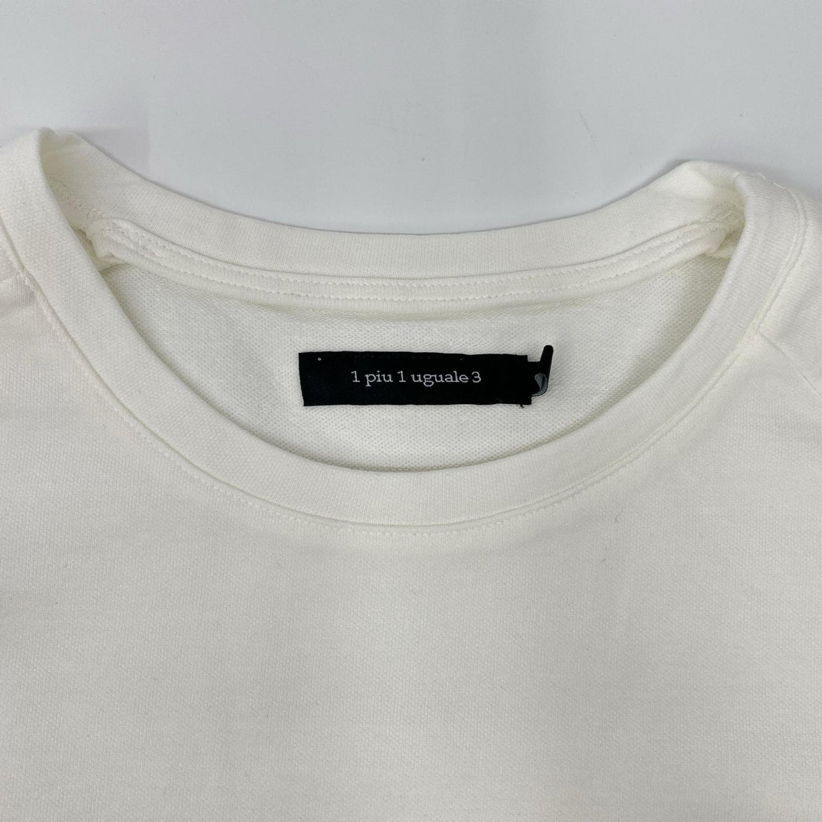 1piu1uguale3 MRT361-CTN062 White ROUND BIG TEE oversized T-shirt with side slits top