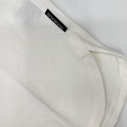 1piu1uguale3 MRT361-CTN062 White ROUND BIG TEE oversized T-shirt with side slits top