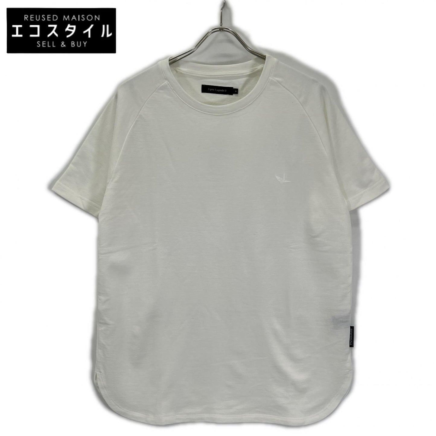 1piu1uguale3 ウノピゥウノウグァーレトレ MRT361-CTN062 ホワイト ROUND BIG TEE サイドスリットビックTシャツ トップス