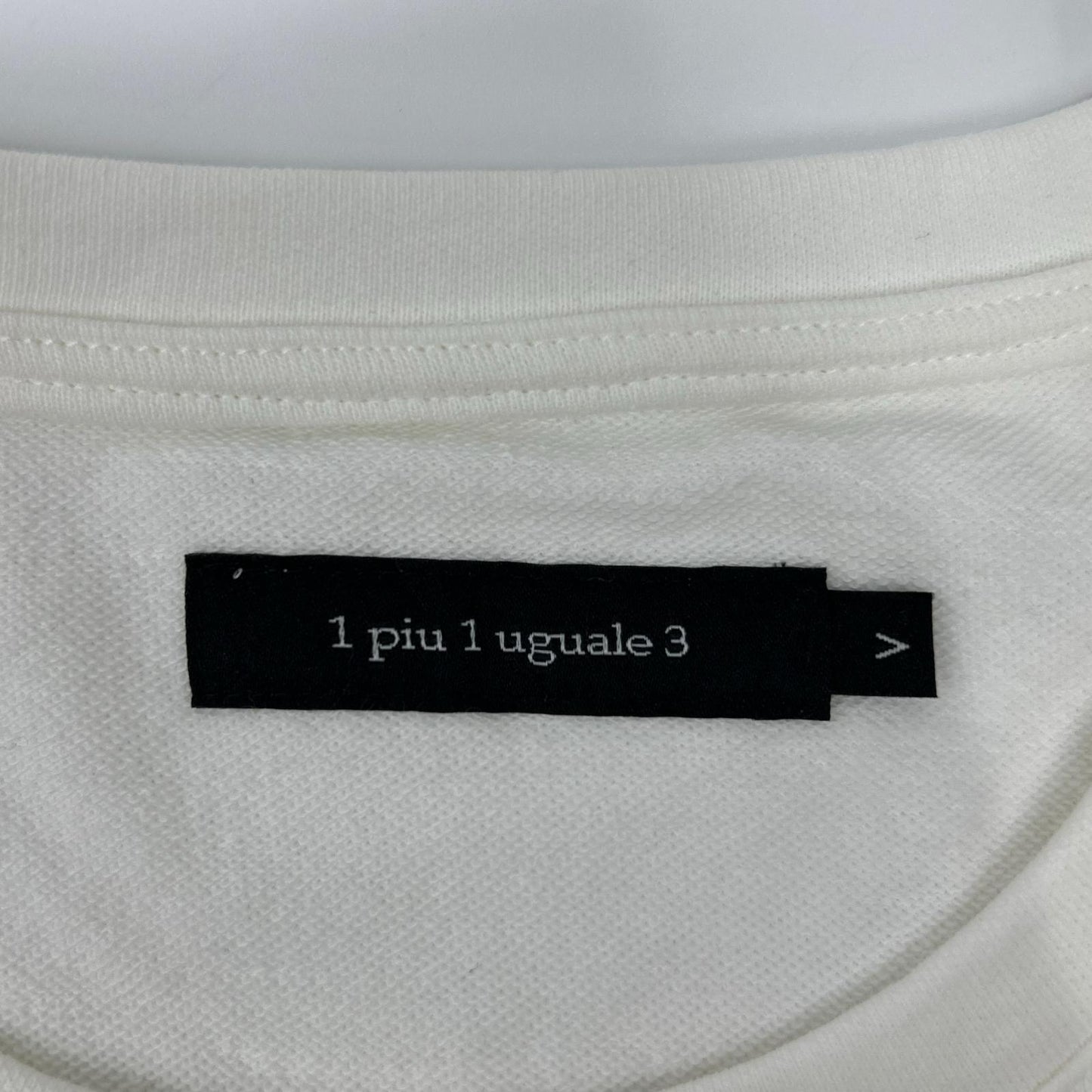 1piu1uguale3 MRT361-CTN062 White ROUND BIG TEE oversized T-shirt with side slits top