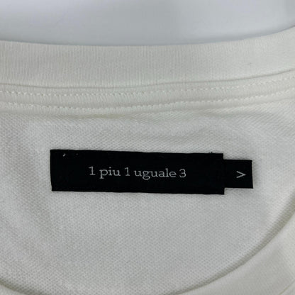 1piu1uguale3 MRT361-CTN062 White ROUND BIG TEE oversized T-shirt with side slits top