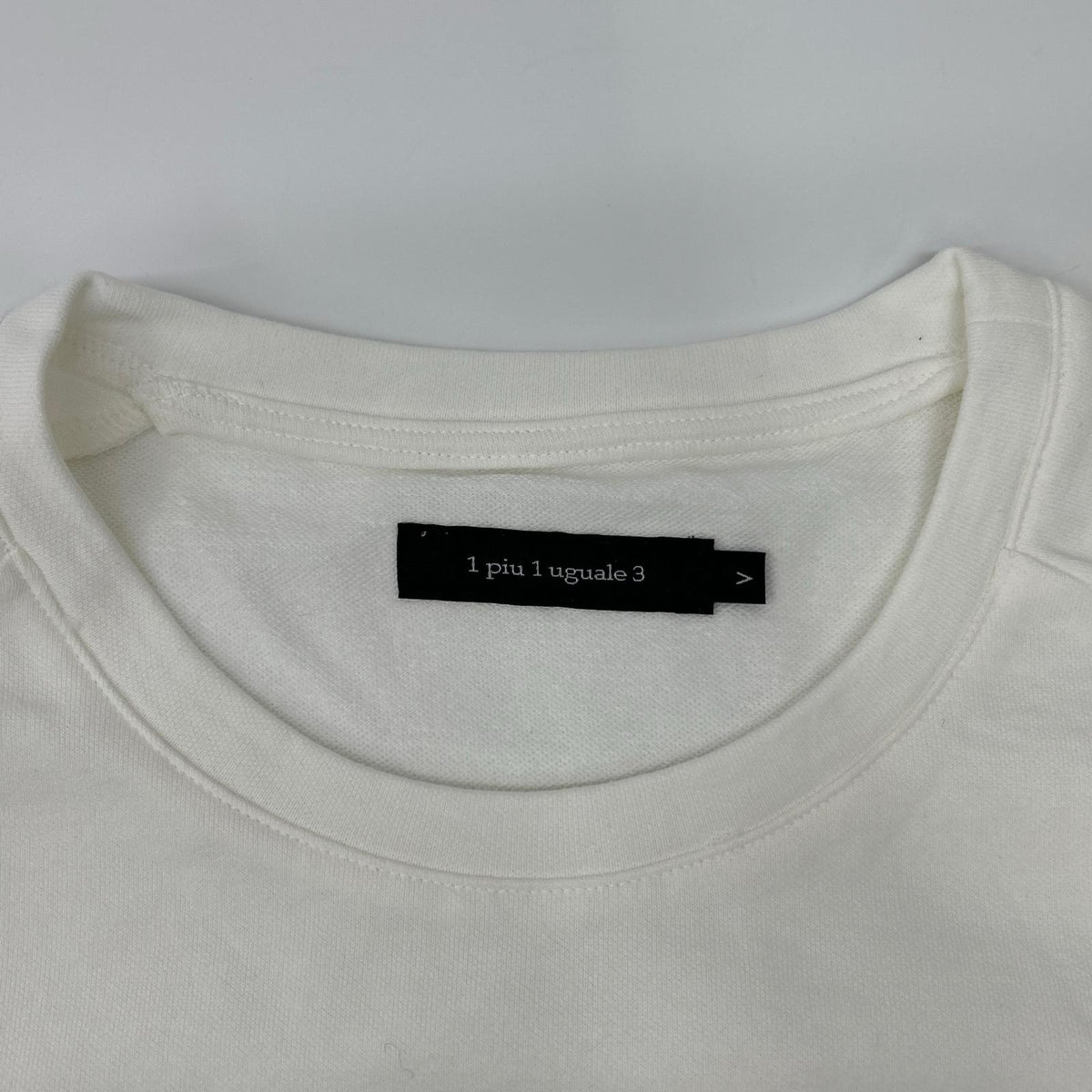 1piu1uguale3 MRT361-CTN062 White ROUND BIG TEE oversized T-shirt with side slits top