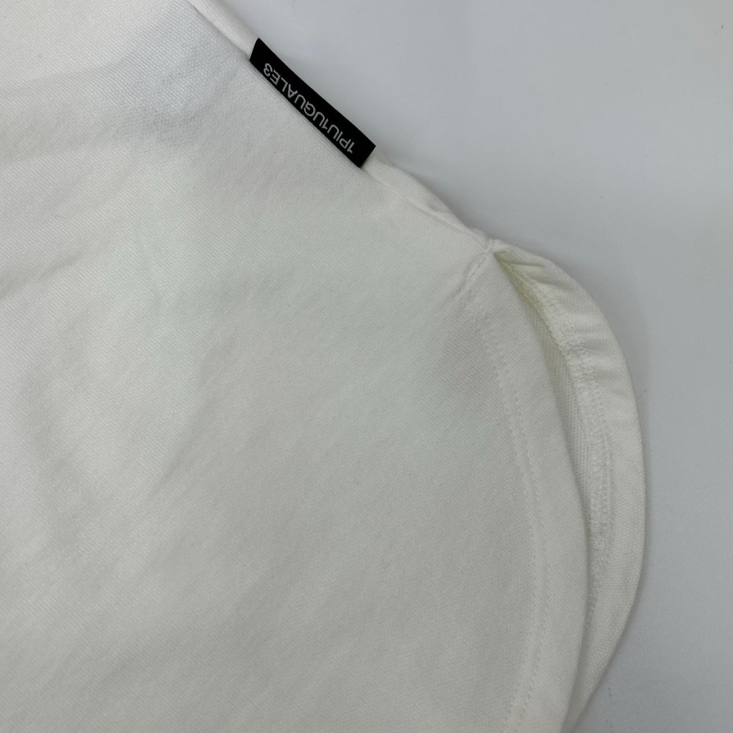 1piu1uguale3 MRT361-CTN062 White ROUND BIG TEE oversized T-shirt with side slits top