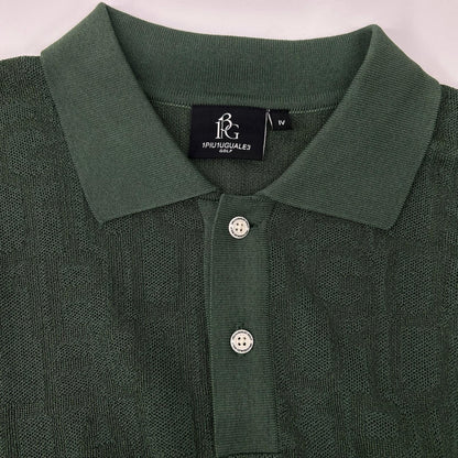1piu1uguale3 ウノピゥウノウグァーレトレ 【GOLF】GRK049-POE427 グリーン 113 GOLF FLAGSHIP LIMITED KNIT POLO ニット半袖ポロシャツ トップス