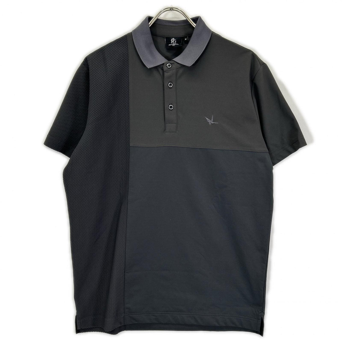 1piu1uguale3 ウノピゥウノウグァーレトレ 【GOLF】GCT005-GPE032 ブラック S/S MESH POLO メッシュ半袖ポロシャツ トップス