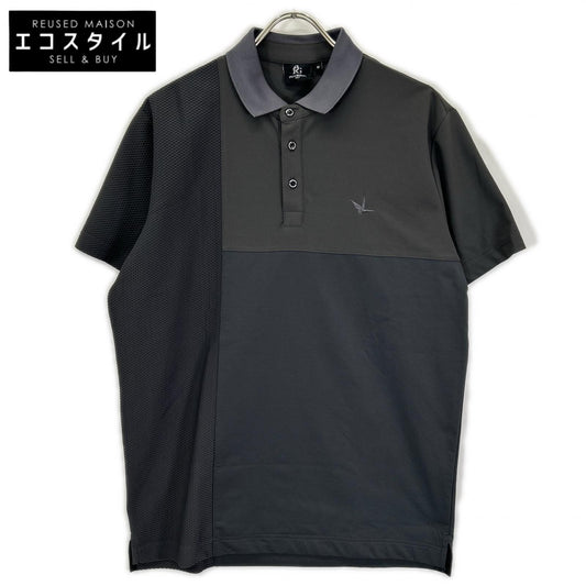 1piu1uguale3 ウノピゥウノウグァーレトレ 【GOLF】GCT005-GPE032 ブラック S/S MESH POLO メッシュ半袖ポロシャツ トップス