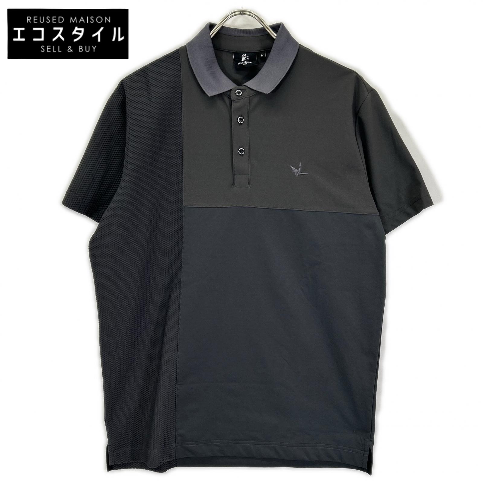 1piu1uguale3 ウノピゥウノウグァーレトレ 【GOLF】GCT005-GPE032 ブラック S/S MESH POLO メッシュ半袖ポロシャツ トップス