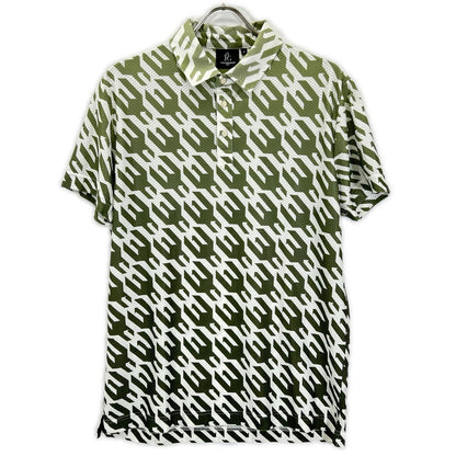 1piu1uguale3 ウノピゥウノウグァーレトレ 【GOLF】【×戸賀敬城】GRT119-PRY089 カーキ HOUNDTOOTH S/S POLO TOGA LIMITED MODEL 総柄メッシュ半袖ポロシャツ トップス