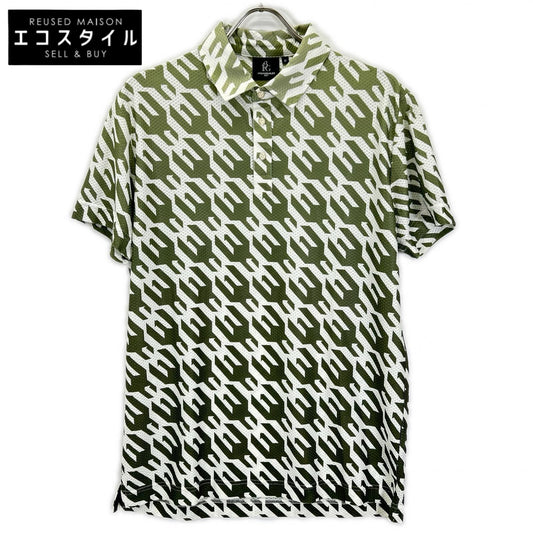 1piu1uguale3 ウノピゥウノウグァーレトレ 【GOLF】【×戸賀敬城】GRT119-PRY089 カーキ HOUNDTOOTH S/S POLO TOGA LIMITED MODEL 総柄メッシュ半袖ポロシャツ トップス