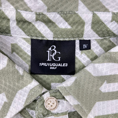 1piu1uguale3 ウノピゥウノウグァーレトレ 【GOLF】【×戸賀敬城】GRT119-PRY089 カーキ HOUNDTOOTH S/S POLO TOGA LIMITED MODEL 総柄メッシュ半袖ポロシャツ トップス
