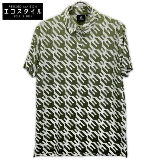 1piu1uguale3 ウノピゥウノウグァーレトレ 【GOLF】【×戸賀敬城】GRT119-PRY089 カーキ HOUNDTOOTH S/S POLO TOGA LIMITED MODEL 総柄メッシュ半袖ポロシャツ トップス