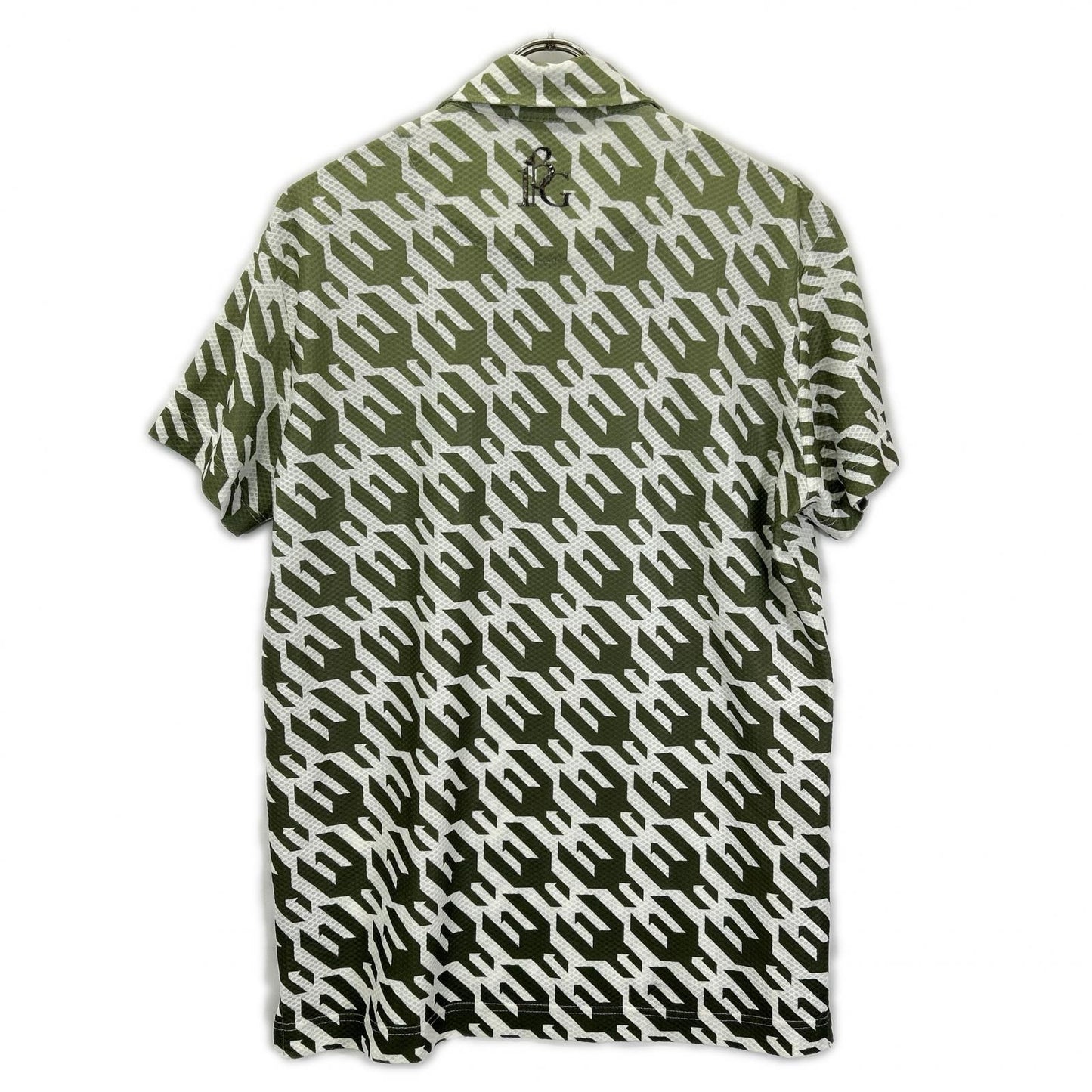 1piu1uguale3 ウノピゥウノウグァーレトレ 【GOLF】【×戸賀敬城】GRT119-PRY089 カーキ HOUNDTOOTH S/S POLO TOGA LIMITED MODEL 総柄メッシュ半袖ポロシャツ トップス