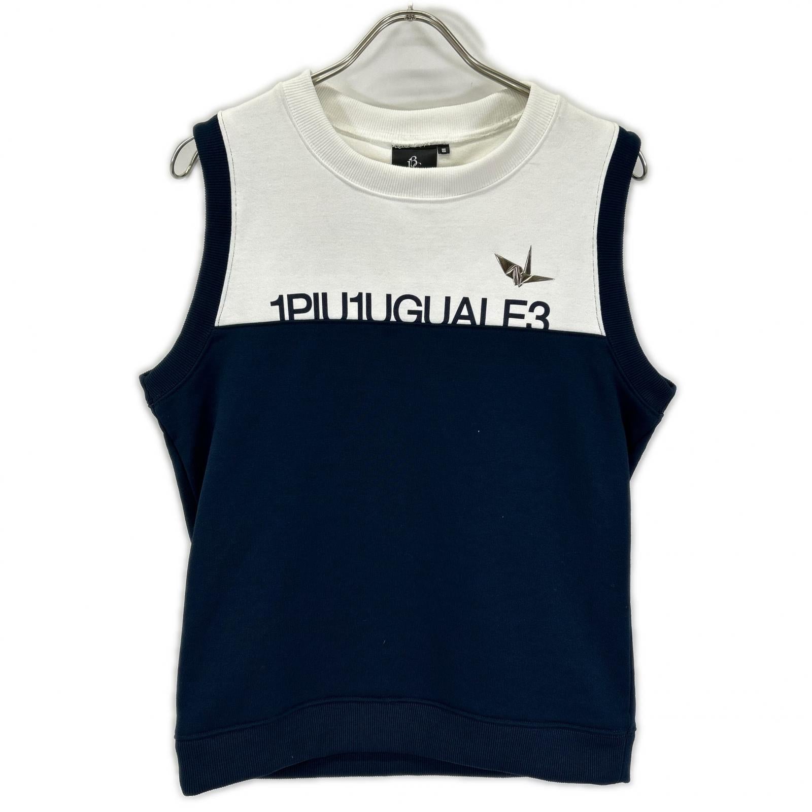 1piu1uguale3 ウノピゥウノウグァーレトレ 【GOLF】【×戸賀敬城】GRB029-POE308 ブルー×ホワイト POLY SWEAT VEST TOGA LIMITED MODEL ベスト ベスト