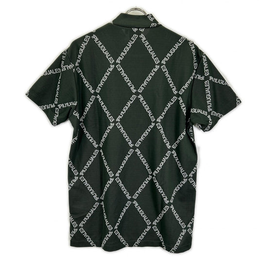 1piu1uguale3 ウノピゥウノウグァーレトレ 【GOLF】【×戸賀敬城】GRK063-POE457 カーキ S/S MOCK NECK ARGYLE LOGO ロゴ モックネックTシャツ トップス