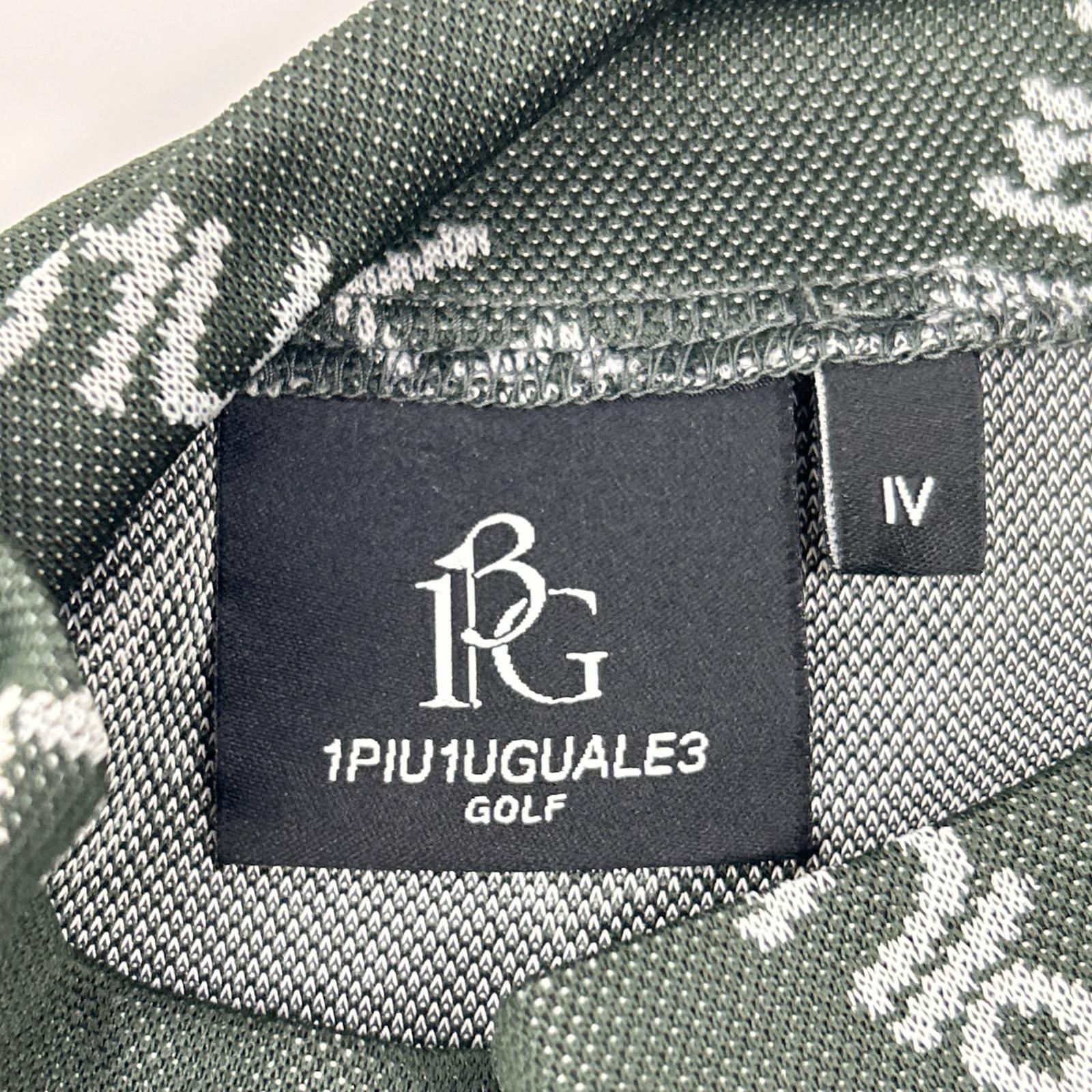 1piu1uguale3 ウノピゥウノウグァーレトレ 【GOLF】【×戸賀敬城】GRK063-POE457 カーキ S/S MOCK NECK ARGYLE LOGO ロゴ モックネックTシャツ トップス