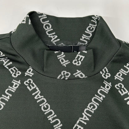 1piu1uguale3 ウノピゥウノウグァーレトレ 【GOLF】【×戸賀敬城】GRK063-POE457 カーキ S/S MOCK NECK ARGYLE LOGO ロゴ モックネックTシャツ トップス