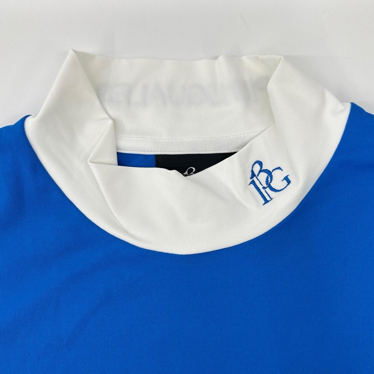 1piu1uguale3 ウノピゥウノウグァーレトレ 【GOLF】【×Del Piero】GDT011-POE417 ブルー×ホワイト ADP GOLF S/S MOCK NECK モックネックTシャツ トップス