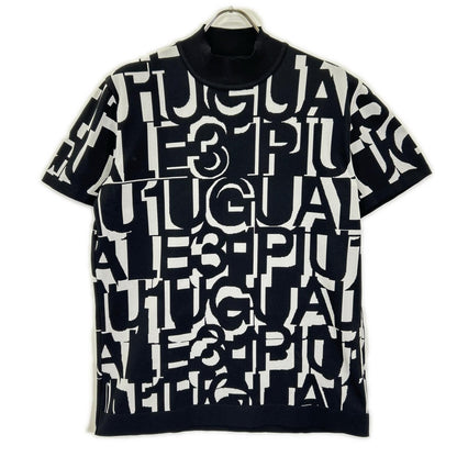 1piu1uguale3 ウノピゥウノウグァーレトレ 【GOLF】GRK083-POE535 ブラック 113 GOLF LOGO MOCK ロゴモックネックニットTシャツ トップス