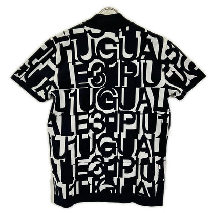 1piu1uguale3 ウノピゥウノウグァーレトレ 【GOLF】GRK083-POE535 ブラック 113 GOLF LOGO MOCK ロゴモックネックニットTシャツ トップス