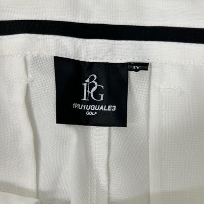 1piu1uguale3 ウノピゥウノウグァーレトレ 【GOLF】【×戸賀敬城】GRP064-POE340 ホワイト PINTUCK PANTS センタープレススラックスパンツ ボトムス