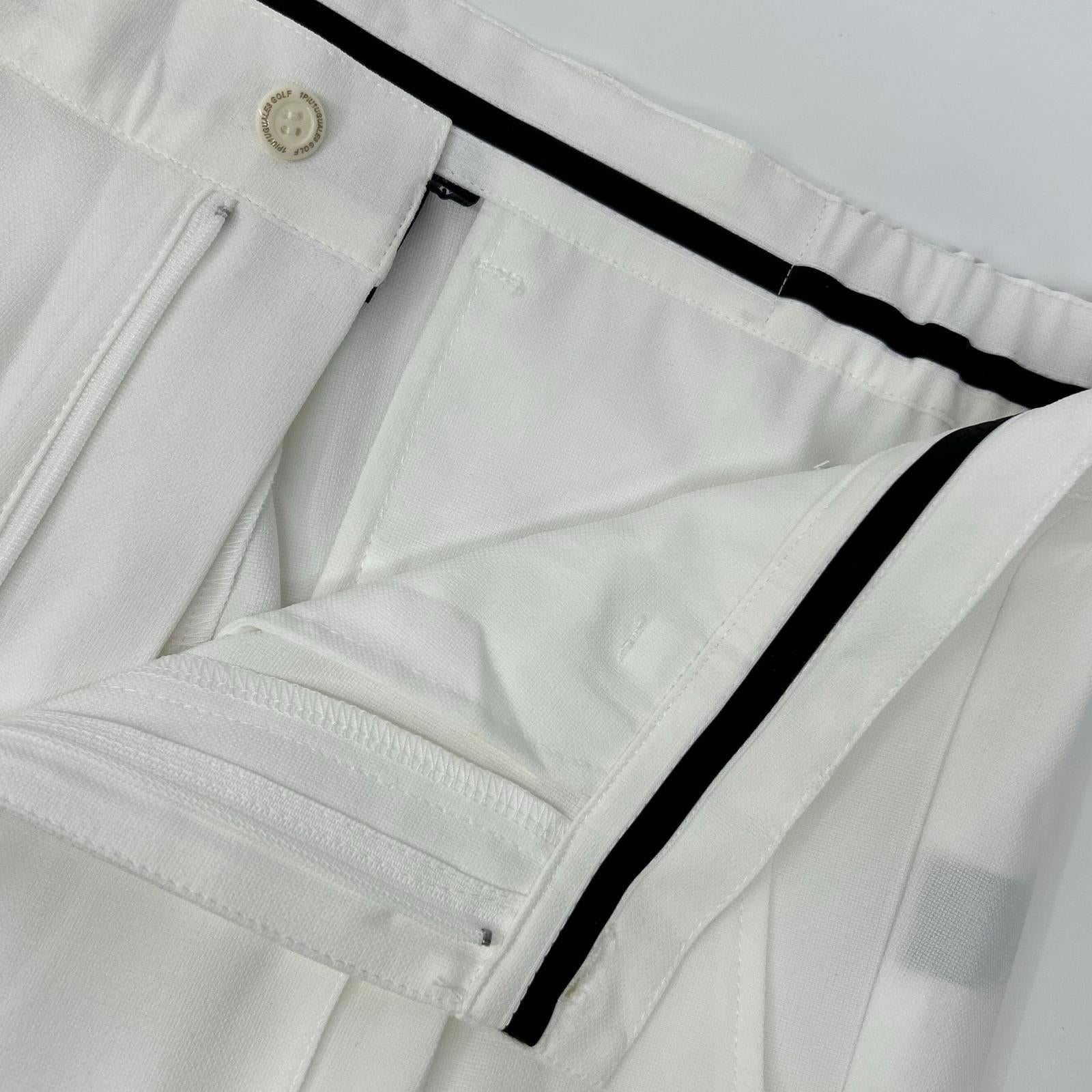 1piu1uguale3 ウノピゥウノウグァーレトレ 【GOLF】【×戸賀敬城】GRP064-POE340 ホワイト PINTUCK PANTS センタープレススラックスパンツ ボトムス
