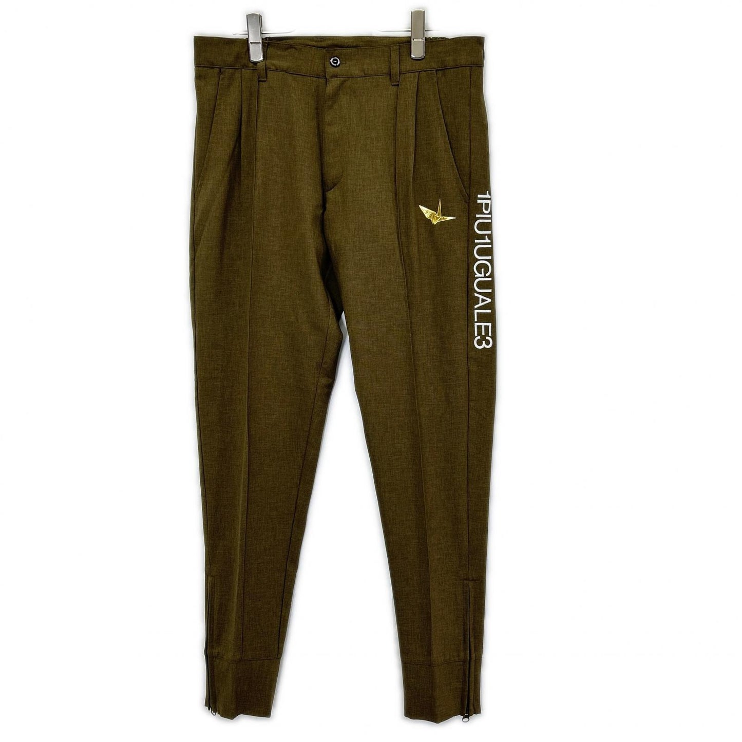 1piu1uguale3 ウノピゥウノウグァーレトレ 【GOLF】【×戸賀敬城】GRP064-POE340 ブラウン PINTUCK PANTS センタープレススラックスパンツ ボトムス