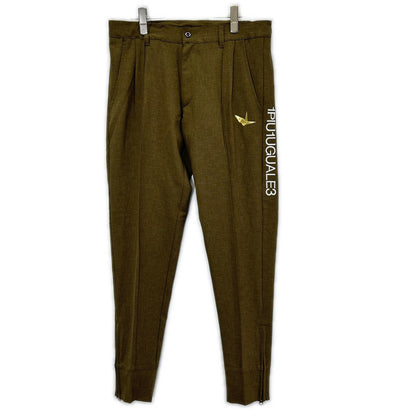 1piu1uguale3 ウノピゥウノウグァーレトレ 【GOLF】【×戸賀敬城】GRP064-POE340 ブラウン PINTUCK PANTS センタープレススラックスパンツ ボトムス